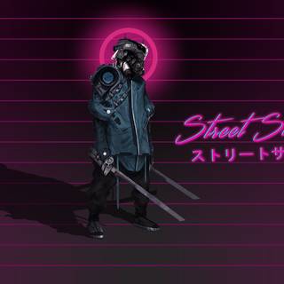 Neon samuari wallpaper