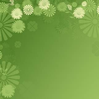 Green spring floral wallpaper