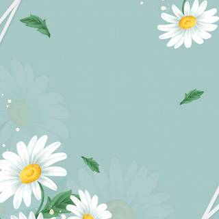 Green spring floral wallpaper