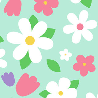 Green spring floral wallpaper