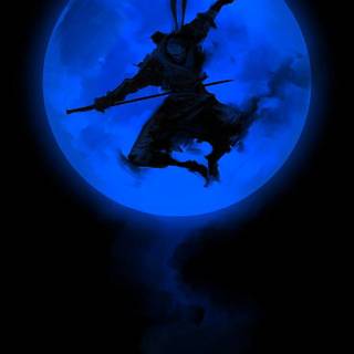 Samurai blue wallpaper