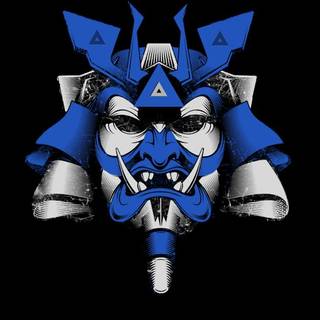 Samurai blue wallpaper