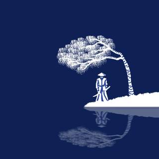 Samurai blue wallpaper