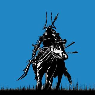 Samurai blue wallpaper