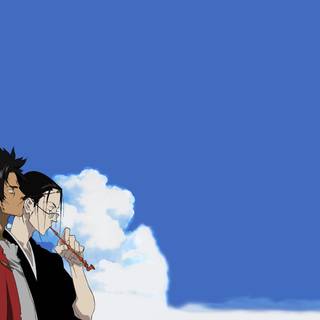 Samurai blue wallpaper