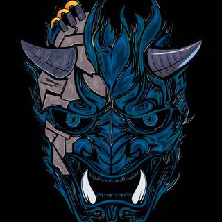 Samurai blue wallpaper