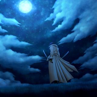 Samurai blue wallpaper