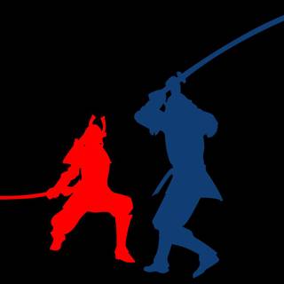 Samurai blue wallpaper