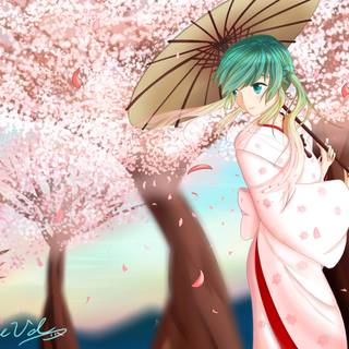 Spring Japan cartoons wallpaper