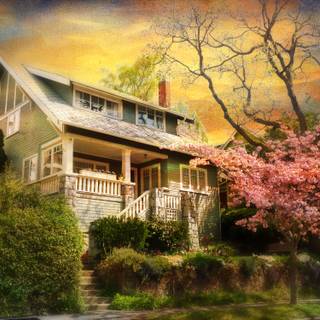 Farmhouse spring wallpaper