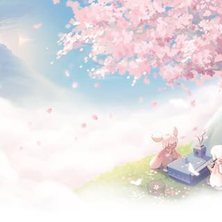 Spring Japan cartoons wallpaper