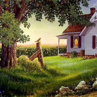 Farmhouse spring wallpaper