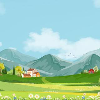 Farmhouse spring wallpaper