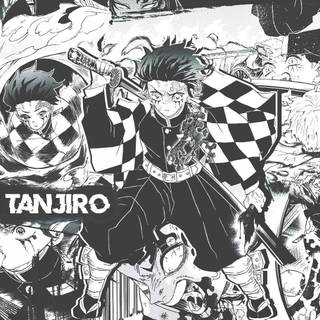 Black and white Demon Slayer wallpaper