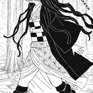 Black and white Demon Slayer wallpaper