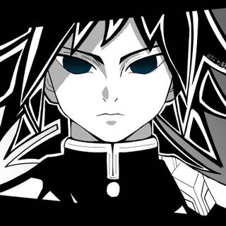 Black and white Demon Slayer wallpaper