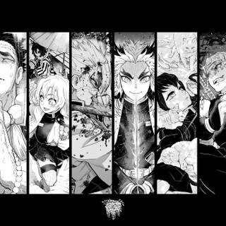 Black and white Demon Slayer wallpaper