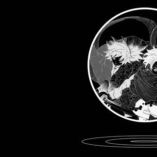 Black and white Demon Slayer wallpaper