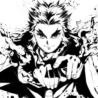 Black and white Demon Slayer wallpaper