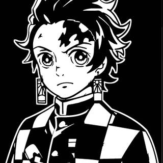 Black and white Demon Slayer wallpaper