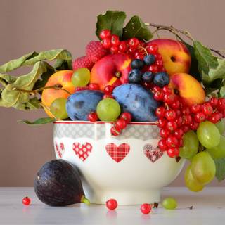Fruit bowl wallpaper