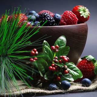 Fruit bowl wallpaper