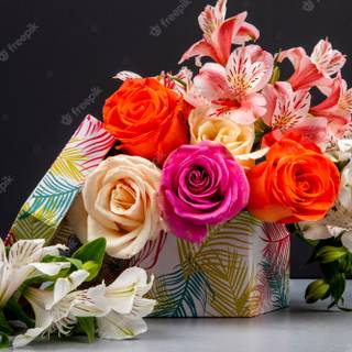 Flower bucket wallpaper