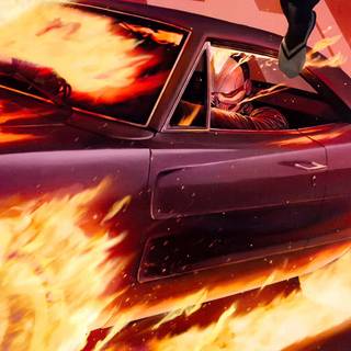 Ghost Rider car wallpaper