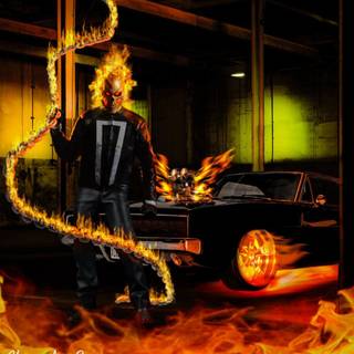Ghost Rider car wallpaper