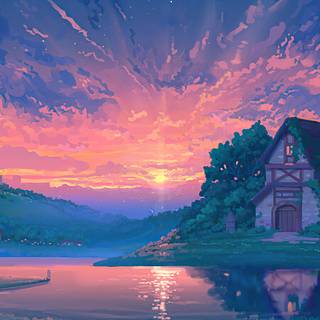 1080x1920 spring cottage wallpaper