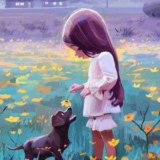 Cute anime animals spring wallpaper