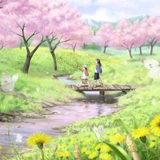 Spring dual monitors wallpaper