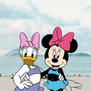 Minnie Mouse and Daisy wallpaper