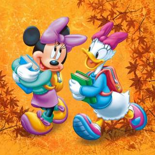 Minnie Mouse and Daisy wallpaper