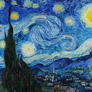 Starry Night painting wallpaper