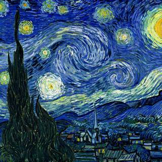 Starry Night painting wallpaper