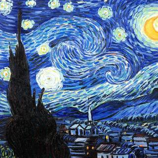 Starry Night painting wallpaper