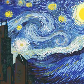 Starry Night painting wallpaper