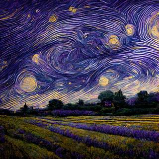 Starry Night painting wallpaper