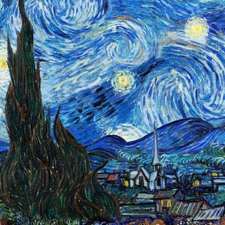 Starry Night painting wallpaper