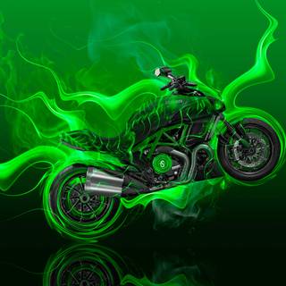 Green bike wallpaper