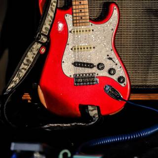 Red electric guitars wallpaper