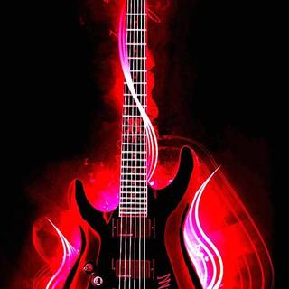 Red electric guitars wallpaper