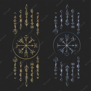 Nordic runes wallpaper