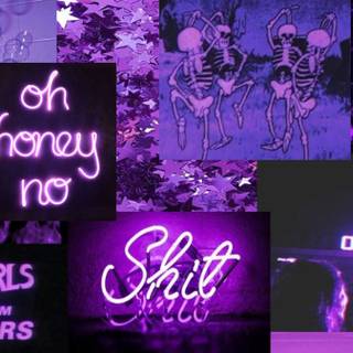 Aesthetic purple neon PC wallpaper