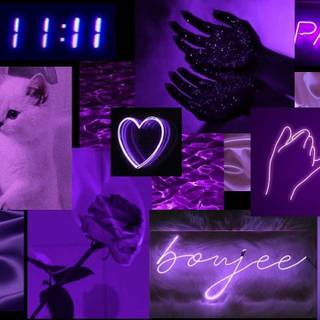 Aesthetic purple neon PC wallpaper