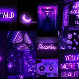 Aesthetic purple neon PC wallpaper
