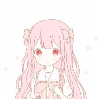 Kawaii anime pink wallpaper