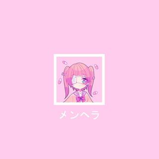 Kawaii anime pink wallpaper
