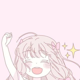 Kawaii anime pink wallpaper